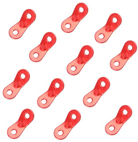 Azarxis Tensores de Cuerda para Tienda Aleación de Aluminio 12PCS Cuerda Paracord Ajustador de Guyline para Acampar (Rojo (Dos Agujeros) - 12pcs)
