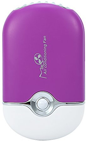 Bladeless Fan, Eyelash Dryer, Personal Mini Portable Fan, Electric Air Conditioning Blower, Handheld Cooling Refrigeration USB Rechargeable for Eyelash Extension Nail Polish Fast Dryer(Purple)