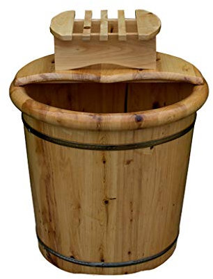 Sauna Eimer,aus Massives Holz Fußbadekübel,Fußmassage Saunakübel,Haushalt Hochwertiges Sauna Zubehör Aufgusseimer