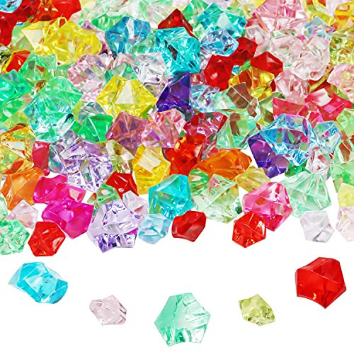 BELLE VOUS 300er Packung Acryl Glitzersteine zum Basteln - Acrylsteine Bunt - Deko Kristallsteine für Hochzeiten, Partyartikel, Tischdekorationen, Kunsthandwerke und Steine für Vase