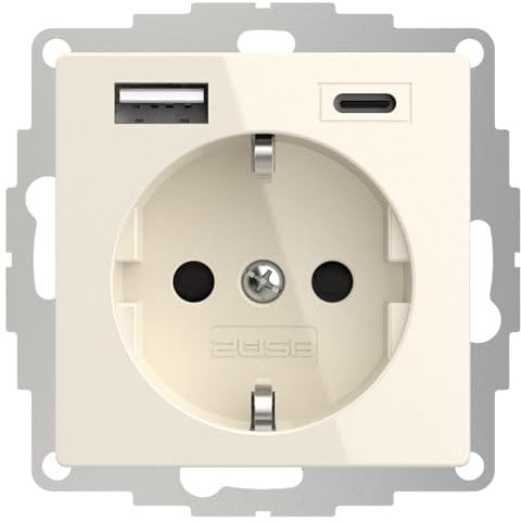 2USB inChargePRO USB AC Steckdose 15W 3A Glänzend Creme