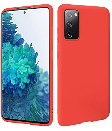 HSP Hülle für Samsung Galaxy S20 FE [Staubabweisend] Handyhülle | Premium TPU Silikon Case Schutzhülle | Kratzfest Stoßfest Fallschutz | Kabelloses Laden Kameraschutz | Passgenau Dünn Matt | Rot