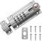 Drenky 4 Unique Combination Locking Bolt, Heavy Duty Sliding Lockable Padbolt, 120mm Silver Stainless Steel Silded Door Latch Keyless, with Anti-Tamper Screws, 1 Pcs