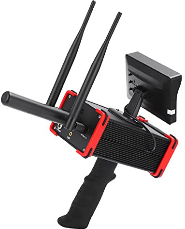 AKS Metal Detector,Portata 100 M profondità 16 M A Lungo Raggio Portatile Professionale Ad Alta Sensibilità Ricaricabile Rilevatore di Tesori in Metallo Sotterraneo Scanner Dorato Diamante con(EU)
