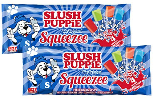 Slush Puppie Eezy Freezzy Squeezee Ice Pops 600 ml, 10 x 60 ml (paquete de 2)