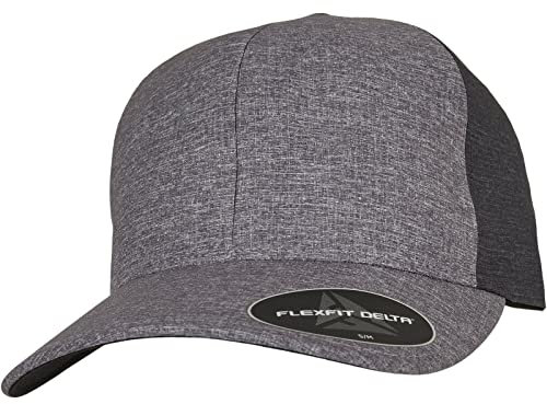 Flexfit Unisex 180T-Flexfit Delta Carbon Cap – 2 Tone Baseballkappe, Melange Blue/Melange Charcoal, S/M