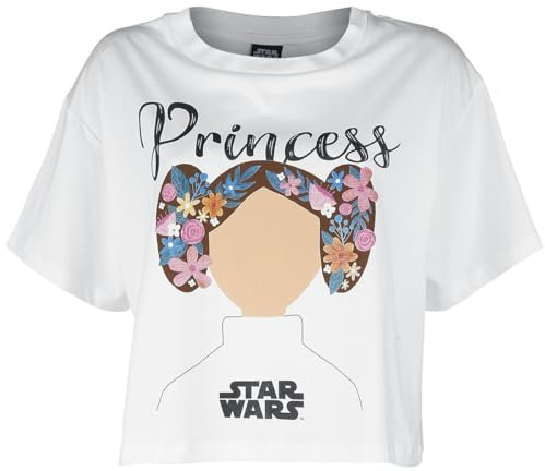 Star Wars Princess Leia Mujer Camiseta Blanco M 100% algodón Ancho