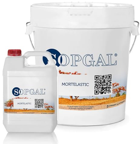 Mortelastic (25+8KG) - Mortero elástico bicomponente para piscinas, terrazas, paredes exteriores... Apto para superficies húmedas - Sopgal