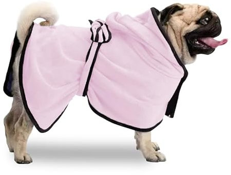 NEEZ Hundebademantel I Mikrofaser Hunde Bademantel I Hundehandtuch zum Trocknen I Saugfähiger Hundebademantel I für kleine & große Hunde I Bademantel in XS - L für Hunde