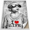Boikal Collection Banksy Wandbild ohne Rahmen Bild Vintage Zeitung Stil Poster - I Love My Life Boy - 1-teilig, 50 x 70 cm B2