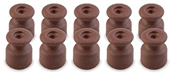 Amarcords - Large cable clamp with screws and plugs. 10 vintage colored porcelain insulators for color wall braid cable installations CORTEN
