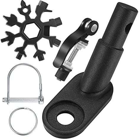 Fahrradanhänger Kupplung, Fahrradkupplung Anhänger Universal, Fahrrad Anhängerkupplung mit Sicherungsstift und multifunktionsschlüssel (schwarz B)