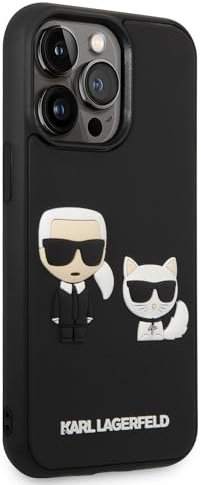Karl Lagerfeld KLHCP14L3DRKCK hülle für iPhone 14 Pro 6,1 schwarz/Black hardcase Karl&Choupette Ikonik 3D