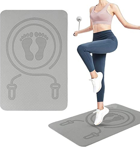 Buffer Mute - Tappetino per esercizi con corda per saltare e allenamento per pavimenti in palestra, tappetino per fitness ammortizzante, attrezzatura antiscivolo per protezione da pavimento e corda