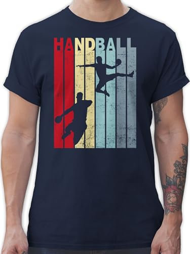 T-Shirt Herren - Handball WM 2023 Trikot Ersatz - Handballspieler Vintage - 5XL - Navy Blau - Shirt männer Handballer Geschenk Shirts Fans Funshirts em tischert Geschenke t-Shirts für Spruch Mens
