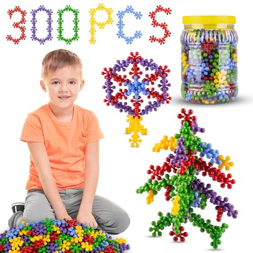 thinkmaster Blocchi da costruzione per bambini piccoli 300 pezzi - Toy Building Kits -Giocattoli STEM ad incastro