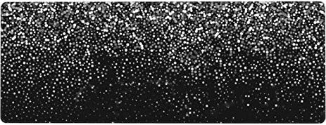 Schwarzes weißes Glitzer-Mauspad, Schreibtischunterlage, großes Gaming-Mauspad, Tastatur-Pad, 80 x 30 cm, genähte Kanten, rutschfeste Gummiunterseite