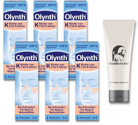 Olynth Nasenspray Kinder Spar-Set mit 6 x 10 ml inkl. einer hochwertigen Handcreme der Rathaus Apotheke