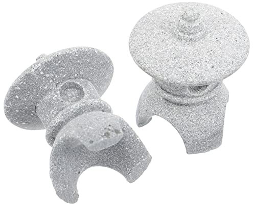 Cabilock 2Stück Japanische Steinlaterne Mini Pagode Statue Asiatische Deko Garten Skulptur Bonsai Pavillion Miniatur Dekoration Aquarium Ornament Feengarten Micro Landschaft Zubehör