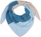 styleBREAKER Damen Baumwoll-Musselin Dreieck Schal in 3 Farbiger Ausführung, Musselin Schal, Leichtes Tuch 01020046, Farbe:Blau-Hellblau-Hellgrau