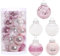 25-teiliges Weihnachtsschmuck-Set, 6 cm, Weihnachtskugel, Ornamente, Weihnachtsbaumschmuck, bruchsicher, Weihnachtskugeln, Glühbirnen für Urlaub, Hochzeit, Party, Weihnachtsbaumdekoration (rosa weiß)