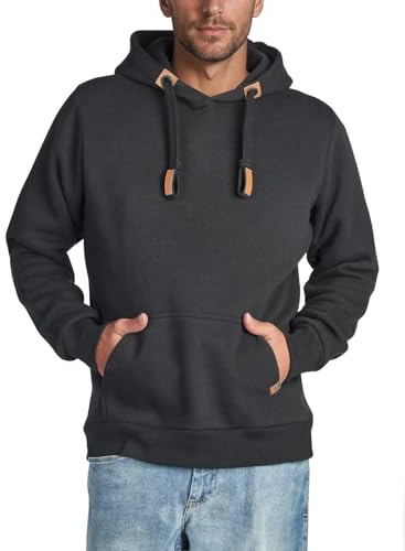 DENIMFY Hoodie Herren Regular Fit DFIvo Kapuzenpullover Pullover Schwarz 4XL, Größe:4XL, Farbe:Black