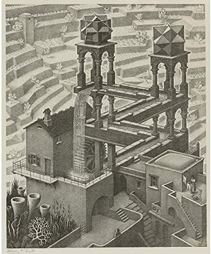 IGHSNZUH Puzzles 1000 Teile Bild Zusammenbauen M.C. Escher-Replika-Poster, Lernspielzeug Für Erwachsene, 38 X 26 cm