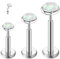 ESHIONER G23 Titan Piercing Schmuck Ohr Helix Labret Conch Lippe Lippenpiercing Tragus Bar Stecker Knorpel Ohrpiercing Medusa Opal Hypoallergen Silber 16g 6mm 8mm 10mm Push In Flat Back Studs