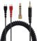 UNCLE LIGHT HD25 25sp 560 540 480 430 414 250 Replacement Audio Cable, Compatible with Sennheiser Headphones, 3.5mm (6.35mm) to 2.5mm Male Stereo Jack Cord, Coiled Cable, 5 Ft (1.5 Meters), Black