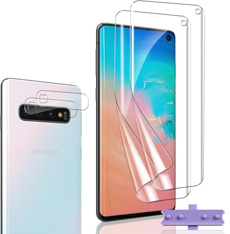Bekiikoo Schutzfolie für Samsung Galaxy S10 4G und Panzer Schutz Glas Kamera [2+2 Stück], Blasenfreie, Anti- Kratzer, HD Weich TPU Folie, Panzerfolie für Samsung Galaxy S10 4G Schutzfolie