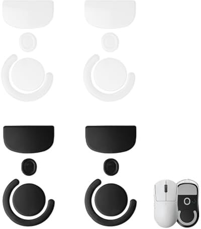 4 Sets 3.0 Plus Rounded Curved Edges Mouse Feet Skates Compatible with Logitech G Pro X Superlight Wireless Gaming Mouse feet Replacement