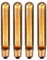 LUXULA 4x LED Filament Leuchtmittel Amber - Röhre T30 E27 2,3W 65lm 1800K Warmweiß dimmbar - Vintage Design Ambiente Deko Glühbirne Tube Stab