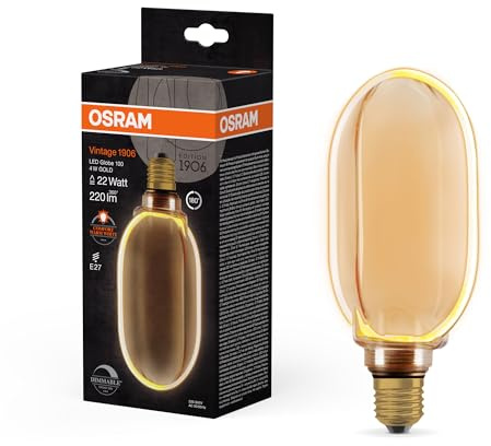 Osram Vintage 1906 Globe 100 Filament O Lamp DIM 4W 818 Gold E27 | LED-Lampen, 100,00 mm Durchmesser, 1 Stück