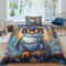 WENNUAN Süßer Pinguin 3D Traumfänger Sternenklare Nacht Druck Bettwäsche Für Kinder Teenager Bettbezug Set 3-teilig Bettwäsche Set Mit Kissenbezug Microfaser Single（135x200cm）