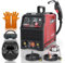 BESTMIG 135A Saldatrice 3 in 1 compatibile con saldatrice MIG 110V con inverter IGBT display digitale LED MIG/Lift TIG/Stick Capacità (rosso nero, saldatore MIG 135A)