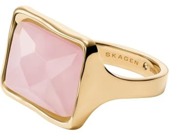 Skagen Anja Quartz Women's Stainless Steel Signet Rings Rosa und Goldton,P