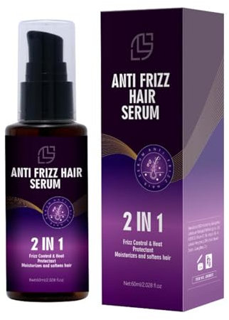 Anti-Frizz-Haarserum, feuchtigkeitsspendendes Haarserum für krauses und geschädigtes Haar, Haarglanz und Hitzeschutz, pflegt und repariert das Haar, schafft glattes, voluminöses Haar, 60 ml