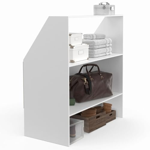 IDMarket - Regal unter Schräge 2 Ebenen TOMI 100 x 50 x 70/110 cm weiß