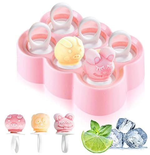 KEELYY Moule a Glace, 6 Petits Moules Glace pour Bebe Enfant, Mini Moule à Popsicle en Silicone, Sans Bpa, pour DIY Popsicles, Crèmes Glacées, Sorbets