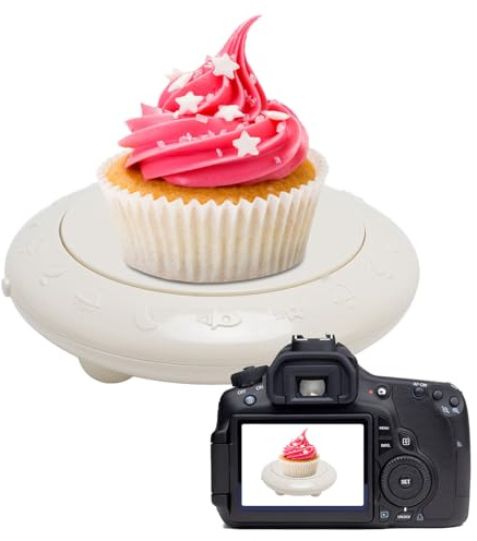 TARSHYRY Cake Decorating Turntable, Automatic Cake Turntable with Music, Stable Easy Control Multipurpose Cake Display Stand for Birthday Party, Display Cakes, Pastries, Sushi, Jewelry