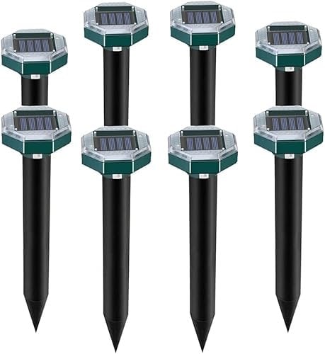 Maulwurf Vertreiber, Eozfly 8 Stück Solar Ultraschall Solar Maulwurfschreck, IP65 Maulwurf Vertreiben Maulwurfabwehr, Maulwurfbekämpfung Wühlmausschreck für Vertreiben Wühlmäuse,Maulwürfe Vertreibens