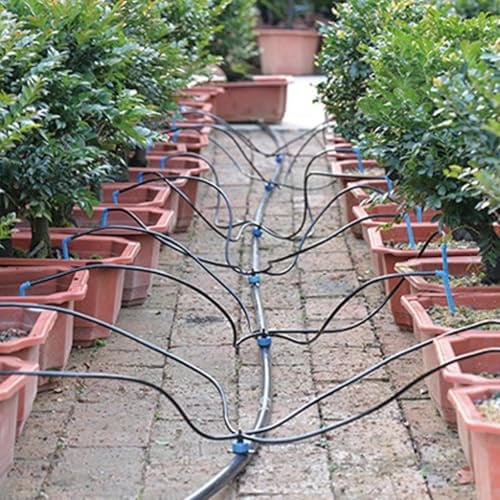 Drip Irrigation Kit Gartenbewässerungssystem, wassersparende automatische Tropfbewässerung 15m Schlauchset mit Tropfschlauch Accessory für Terrasse, Rasen, Töpfe, Garten, Gewächshaus, Anzucht Garden