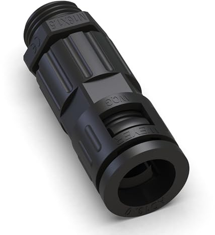 AUPROTEC 6x Wellrohrverschraubung M16 – Zugentlastung passend für 10mm Ø Innen I schwarz, IP68, Kunststoff I Kabelschutz für Elektroinstallation I NW10