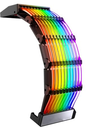 WATIIFUFU 5v Argb Sync 24-pin Motherboard Verlängerungskabel Pwm Netzteil RGB Verlängerungskabel Mit Ummantelung Für ATX Matxpc Gehäuse Individuellepc Beleuchtung