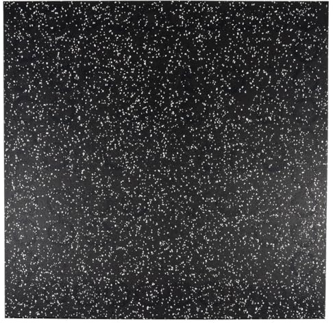 MCW Gym Flooring Mat Self Adhesive 1000 x1000 x 6 mm – Heavy Duty Rubber Floor Tile with White Speckles for Home, Gym, Garage & Workout Areas