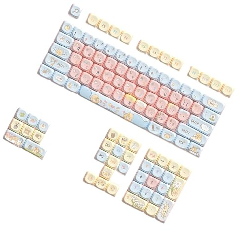 112 Keys Keycaps Five-Sided Heat Sublimated For Mechanical Keyboard Keycaps Lovely Theme Suitable 68/75/84/98/100/104/10 Keyboard Modding Kit