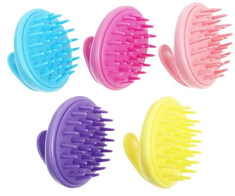 TOYANDONA 5stücke Silikon-kopfhautbürsten für Haarshampoo Massagekämme zur Kopfhautpeeling Wiederverwendbar für Dusche mit Ergonomischem Design Zufällige Farbe