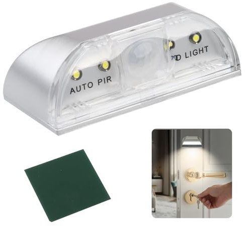 Keyhole Light for Door, PIR Infrared Motion Sensor LED Front Keyhole Light Outdoor with 4 LED Bulbs, Wireless Lock Lamp for Outdoor Indoor, Auto On/Off Key Lamp compatible with Hallway Closet Drawer