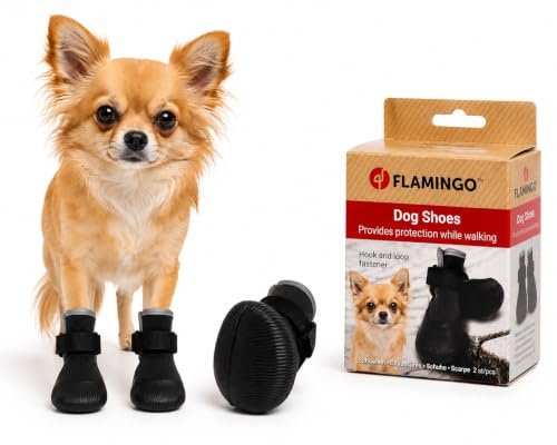 hundeschuhe - Magna - 2 Stück - schwarz - XXS - 3,4x3,6x7 cm - Polyester - weiche Sohle - rutschfest - reflektierend