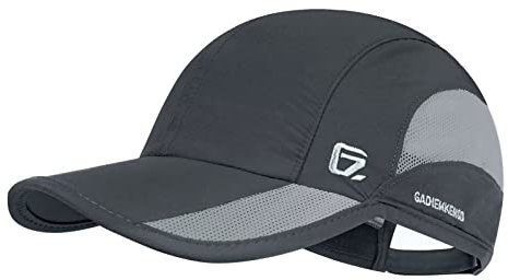 GADIEMKENSD Quick Dry Sports Hat for Men Lightweight Breathable Soft Outdoor Running Cap Baseball Caps (Deep Gray)